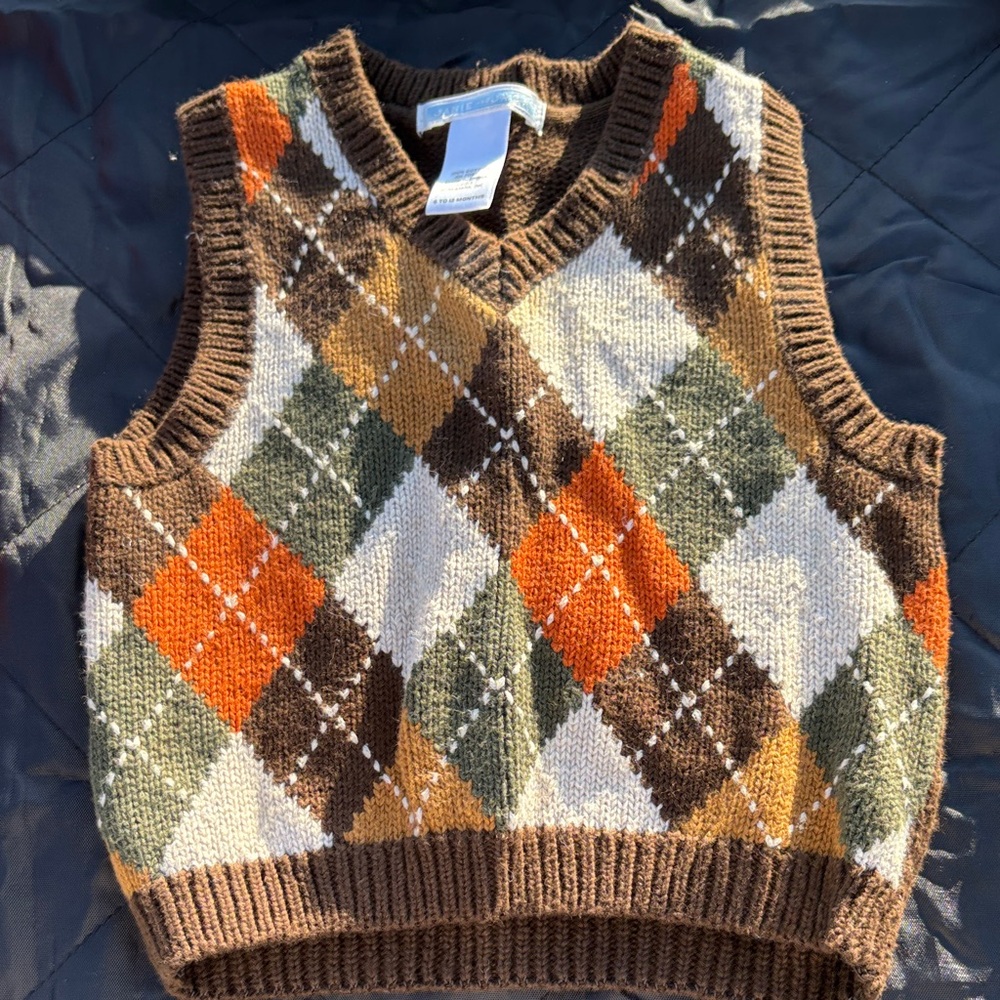 Janie and Jack Brown Knit Sweater Vest